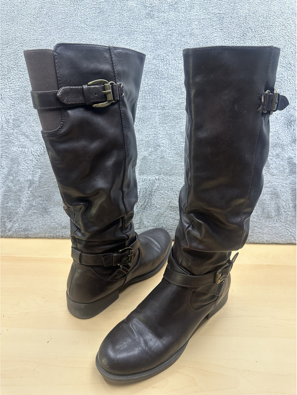 White Mountain Classic Black Leather Riding Boots